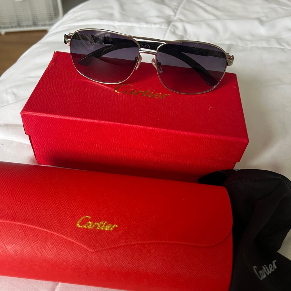 Cartier Women's Sunglasses - Black and Gold